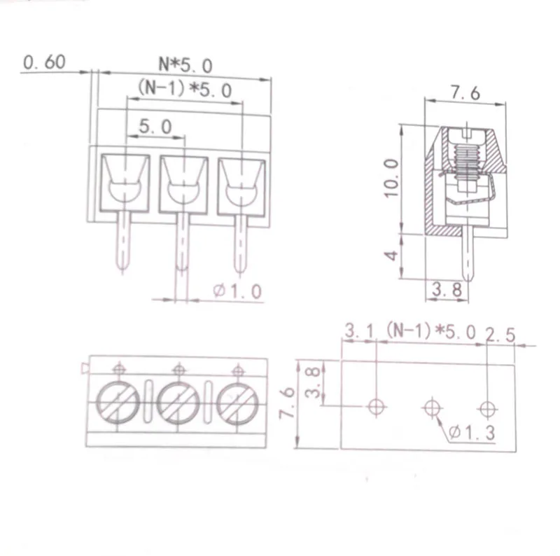 WJ301V 5mm pitch size