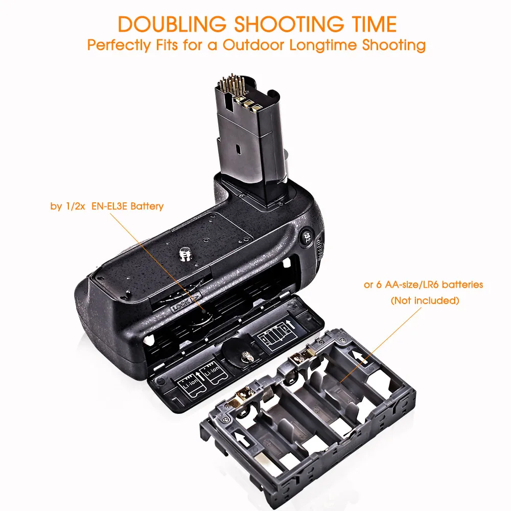 Ceny Travor pionowy uchwyt na baterię do aparatu Nikon D80 D90 lustrzanka cyfrowa jak MB D80 pracy z EN EL3e baterii