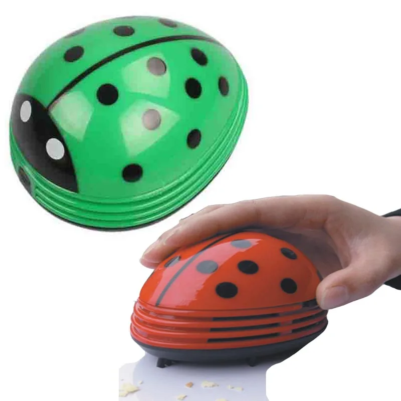 

Portable mini vacuum cleaner Cute Beetle Ladybug cartoon Mini Desktop Vacuum Desk Dust Cleaner collector for home office