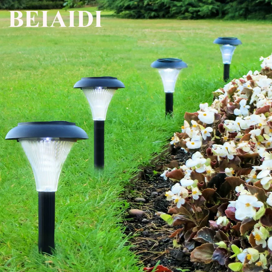 

BEIAIDI 6PCS Outdoor Solar Powered Garden Lawn Light Waterproof Pathway Lantern Spotlight Counyard Fence Patio Landscape Light