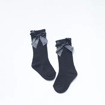 

Cute Baby Long Booties KidsStriped Socks Children Knee High with Bows Princess Socks