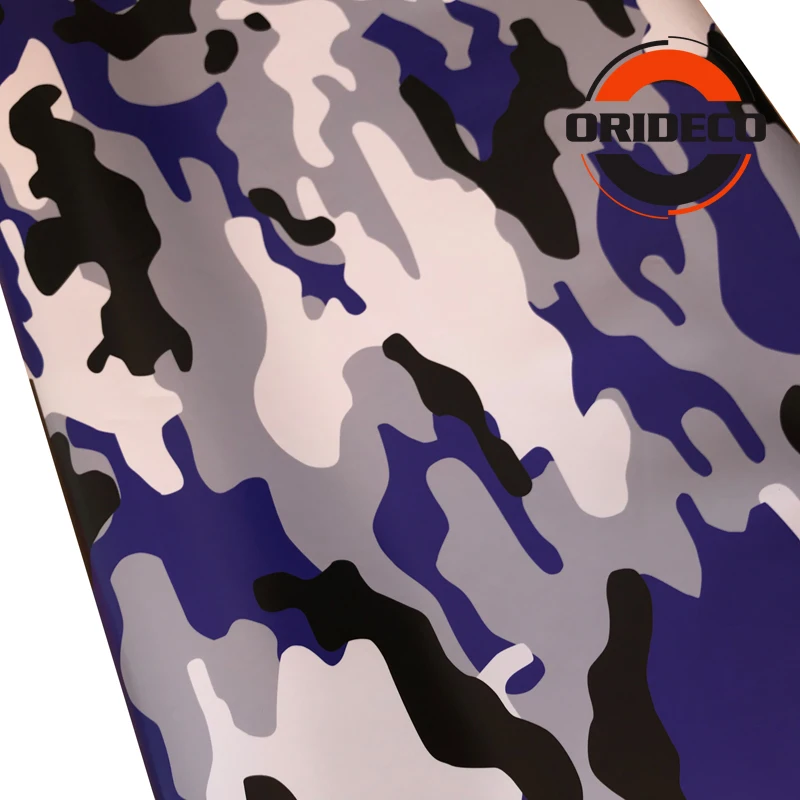 Blue black gray Snow camo vinyl car film 3