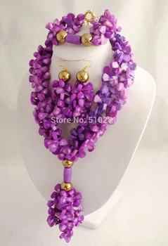 

Net 2018 - 001# Fabulous African Jewelry Sets African Costume Coral Bead Jewelry Set New