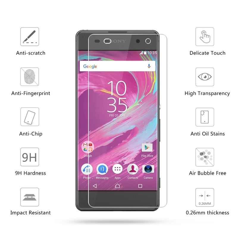 Закаленное стекло для экрана 2.5D 0 26 мм 9H Премиум Защитная пленка Sony Xperia XA|tempered glass