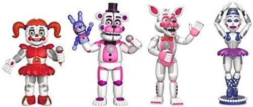 4 шт./компл. с рисунком персонажей из игры «пять ночей в Фредди» «Five Nights At Freddy's», «пять ночей у Фредди игрушки Бонни Фокси» из мультфильма для мальчика, Fazbear Медведь ПВХ Рисунок Модель Куклы игрушка в подарок Brinquedos