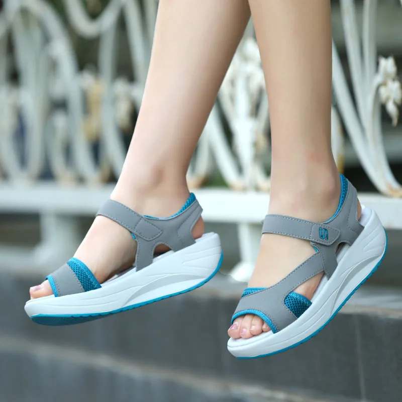 

VTOTA Summer Women Sandals Platform Wedges Sandals Peep Toe Casual Walk Shoes Woman Leather Gladiator Swing Sandals sandalia