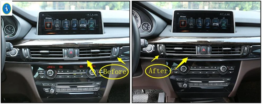 ABS Interior Middle Central Air Vent Outlet Trim for BMW X5 X6 F15 F16 2015-2017