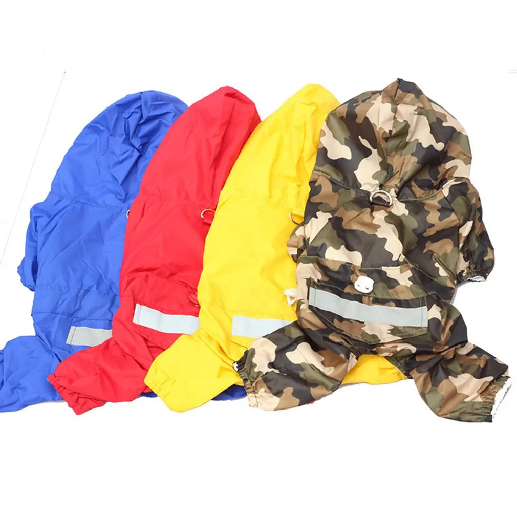 

Spring and Summer Dog Clothes PU Reflective Pet Raincoat Dog Hooded Windbreaker Pet Home Accessaries