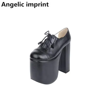 

Angelic imprint woman mori girl lolita cosplay shoes lady super high heels pumps women princess dress party shoes lace up 15cm