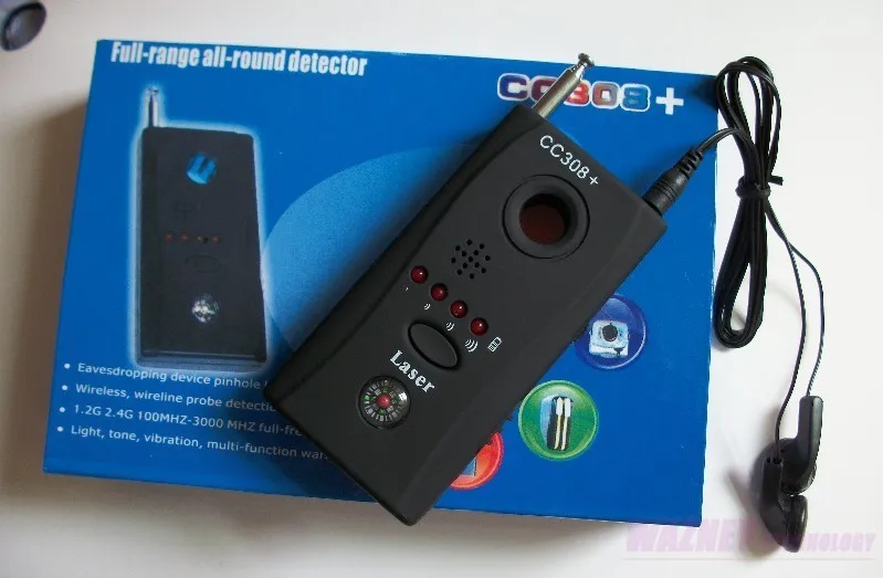 DBPOWER CC308+ беспроводная линза детектор радиоволны сигнала обнаружить скрытая камера в сервисе полного диапазона Wi-Fi RF GSM искатель устройств