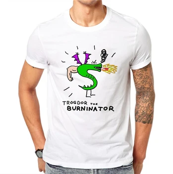

100% Cotton TROGDOR THE BURNINATOR Letter Design Men T-shirt Male Cool Tops Short Sleeve Casual Tee T Shirts