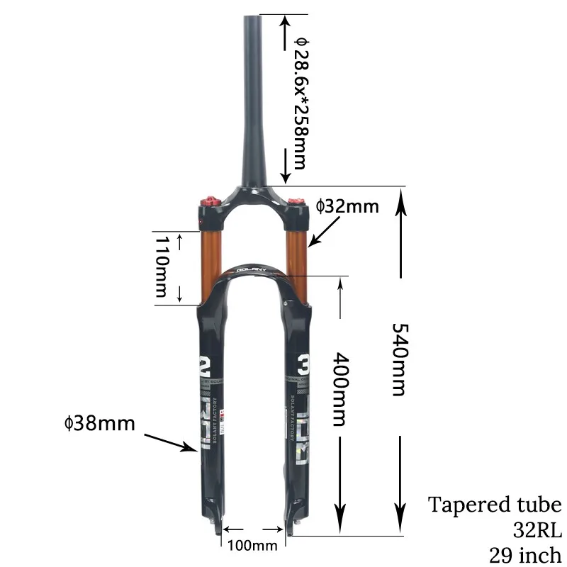 Болани магниевого сплава MTB вилка велосипедная подвеска Ar 26/27. 5/Inch 29er горный велосипед 32 rl100мм вилка для велосипеда части велосипеда