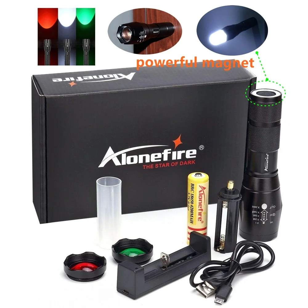 AloneFire New G700 N 3800LM Cree led flashlight XML T6 LED Tactical Magnet flashlight Handheld Hunting