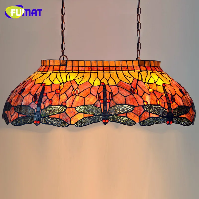 Multicolour Glass Pendant Lamp Restaurant Suspension Lamp Modern Tiffany Bar Lamp Dragonfly Dining Room Project Lights