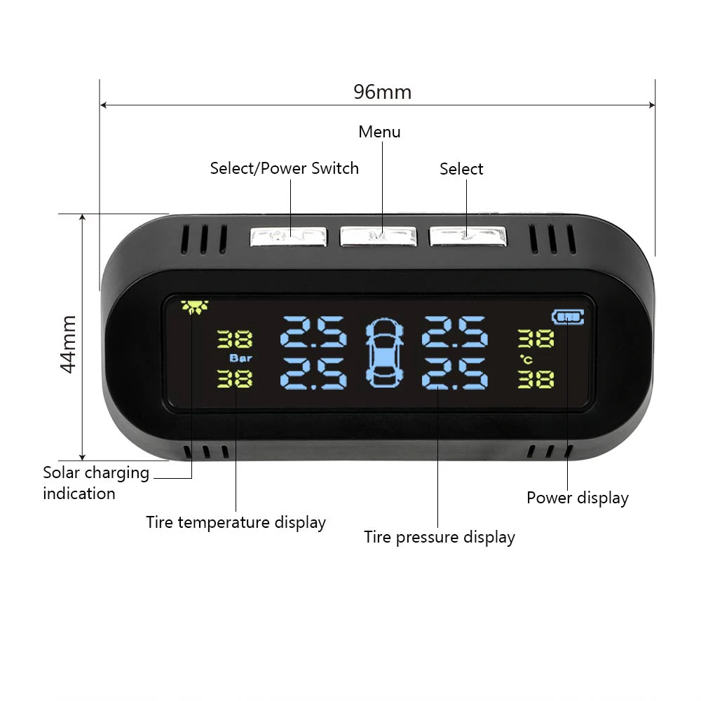 LEEPEE, автомобильная электрика, солнечная система TPMS, Автомобильная сигнализация давления в шинах, монитор с 4 датчиками, цифровой Предупреждение предупреждение о температуре, Интеллектуальный