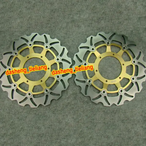 Motorcycle Front Brake Disc Rotors For Honda CBR 600 F4i 600F4i 2001 2002 2003 2004 2005 2006, Gold, Stainless Steel