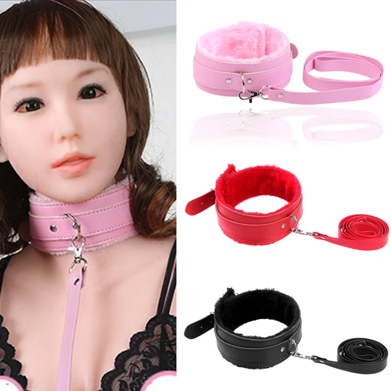 Leather BDSM Collar With Large Bondage Ring - View #3