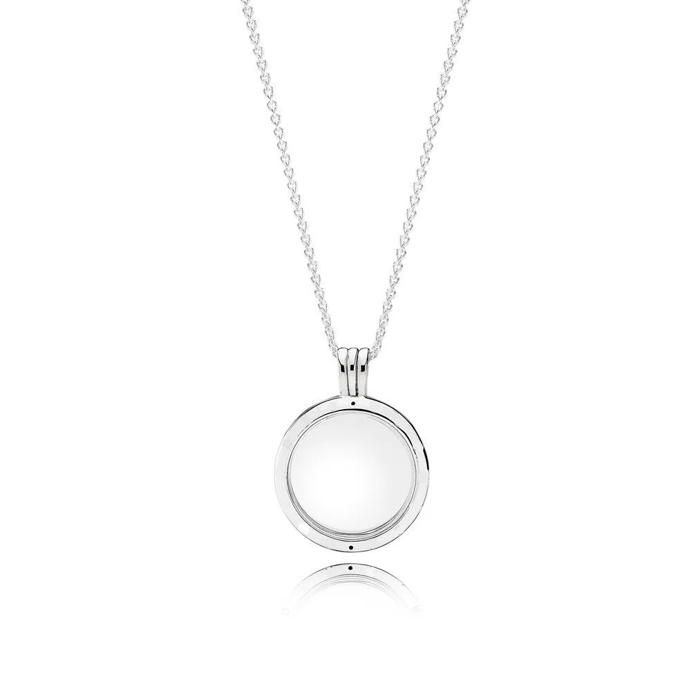 

2018 Authentic 925 Sterling Silver Original Signature Circle Pandora Locket Necklace For Women Bead Charm Gift DIY Jewelry