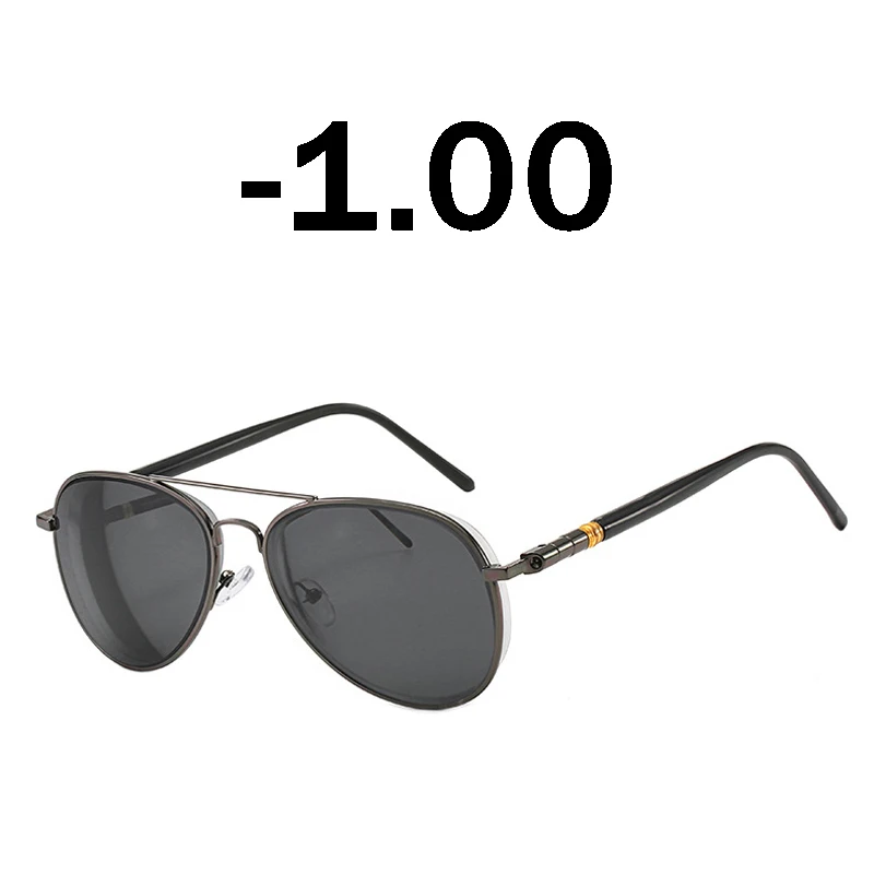 Elbru поляризованные готовой близорукость солнцезащитные очки Для женщин Для мужчин Классические вождения очки близорукие очки с диоптриями диоптрий-0,5~ 6,0 - Цвет оправы: Gray -1.00