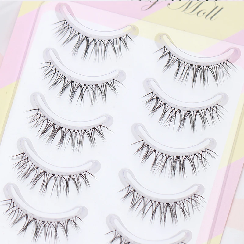 

Fallen Angel 5 Pairs 3D Mink Hair Natural Cross False Eyelashes Long Messy Makeup Fake Eye Lashes Extension Make Up Beauty Tools
