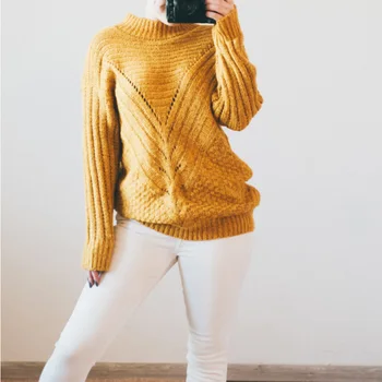 

Amuybeen Women Sweaters Autumn Winter 2018 Long Sleeve O-neck Casual Fashion Sweater Knitted Jumpers Free Size Sweater Girl Warm