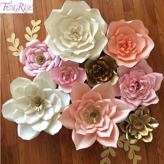 online shop fengrise 2pcs 20cm diy paper flowers backdrop blue buy paper flower backdrop