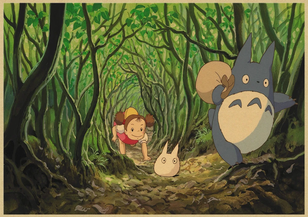 Хаяо Миядзаки мультфильм Tonari no Totoro ретро крафт-бумага плакат ВИНТАЖНЫЙ ПЛАКАТ украшение комнаты