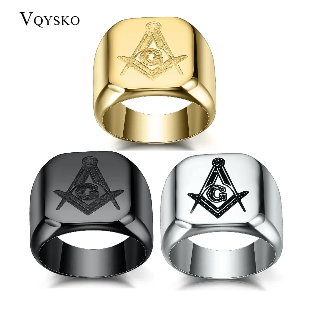 316L Stainless Steel Masonic Ring for Men, master masonic signet ring, free mason ring jewelry