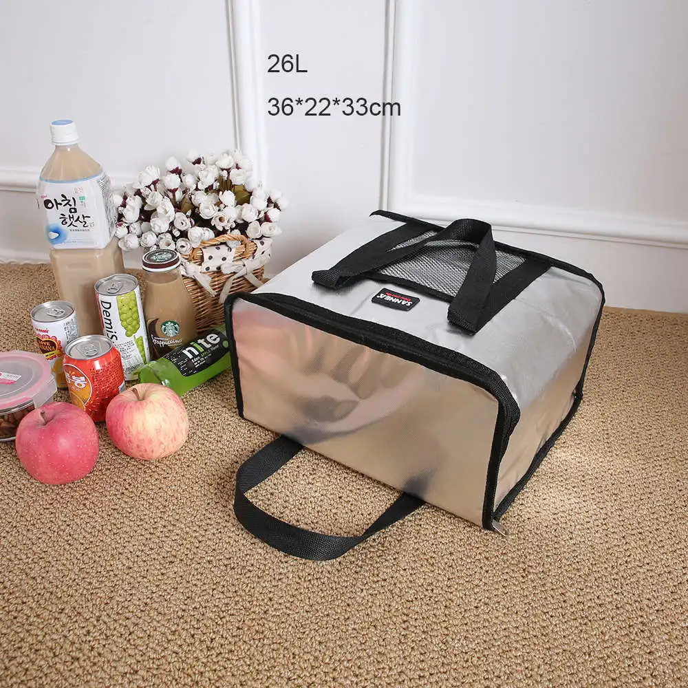 SANNE, алюминиевая фольга, термальная, для женщин, карамельный цвет, кулер, сумки для льда, изолированная, сумка-холодильник для детей, студентов, еды, пикника, сумка-холодильник CL504 - Цвет: 26L Black