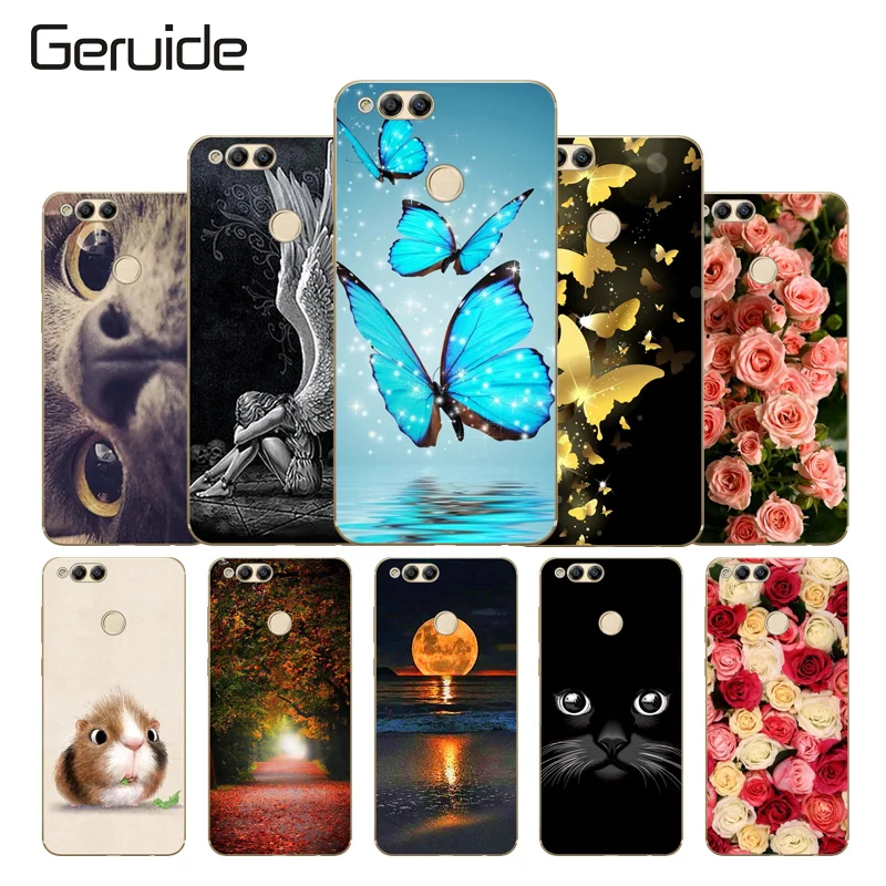 

Geruide Soft TPU Case For Huawei Honor 7X Colorful Painting Silicone Phone Cover Cases For Huawei Honor7x BND-TL10 BND-AL10