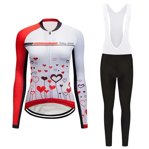 Женская зимняя гоночная велосипедная одежда из теплого флиса для велоспорта, комплект одежды для шоссейного велосипеда, женская униформа - Цвет: Sets 2