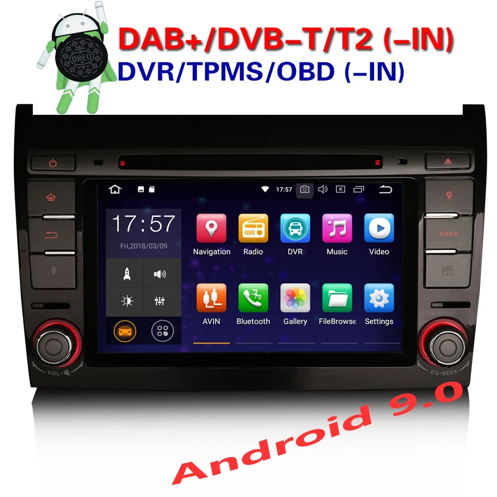 Erisin ES4871F 7 &quotAndroid 9 0 четырехъядерный PX30 автомобильный dvd плеер GPS аудио 3G Bluetooth для