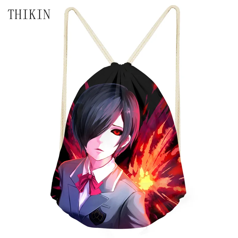 

THIKIN Japanese Anime Tokyo Ghoul Sports Bag for Teen Boy Swim Bags Draw-string Backpack Douka Cosplay Kids Birthday Gifts