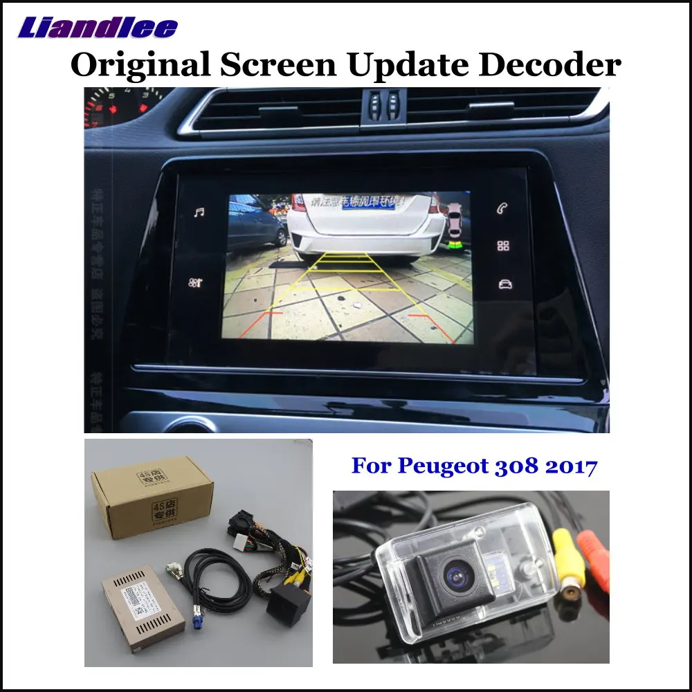 

Liandlee Original Display Update System For Peugeot 308 2017 Rear Reverse Parking Camera Digital Decoder Track Rear camera