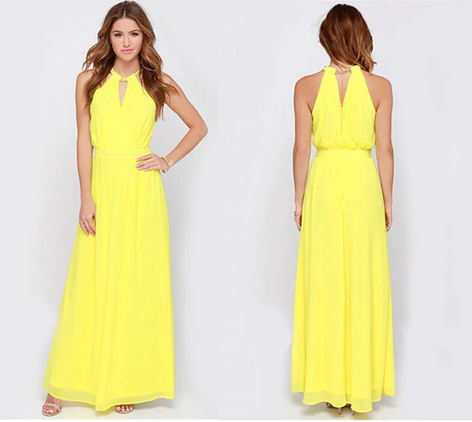 Casual Lace Dress in Yellow
