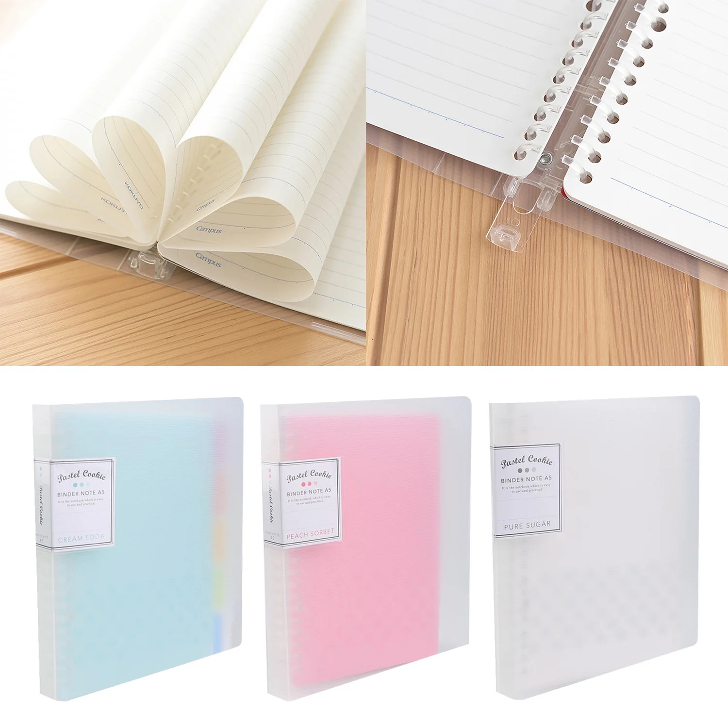 

A5 Spiral Binder Refillable Personal Journal Notebook with 5 Colors Index Divider Tabs for Office School Stationery Supplies
