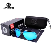 Солнцезащитные очки es для мужчин KDEAM бренд пилот для вождения поляризованные солнцезащитные очки алюминиевая оправа Зеркало мужские UV400 Gafas De Sol очки KD143
