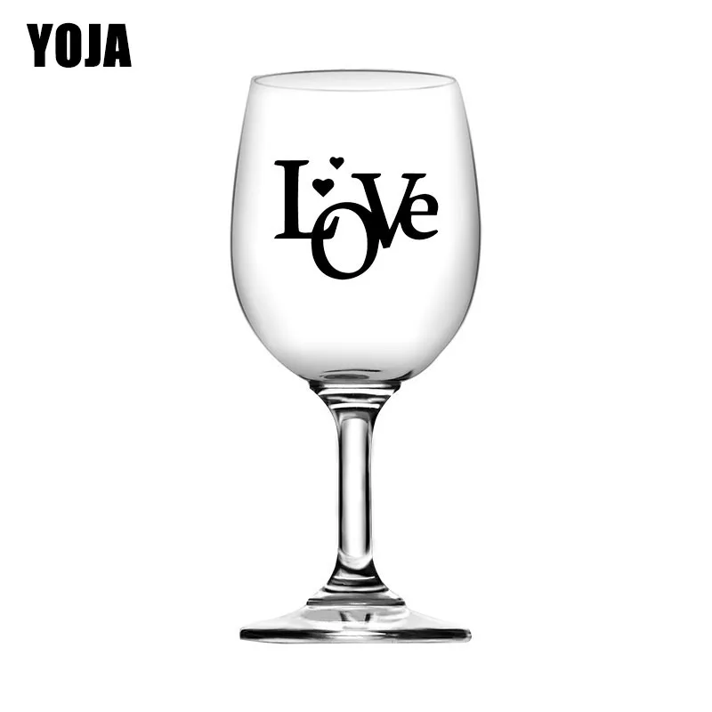 

YOJA 6.5X4.8CM 6pcs LOVE Creative Wine Glass Sticker Decor Fashion Home Wall Decal G1-0023