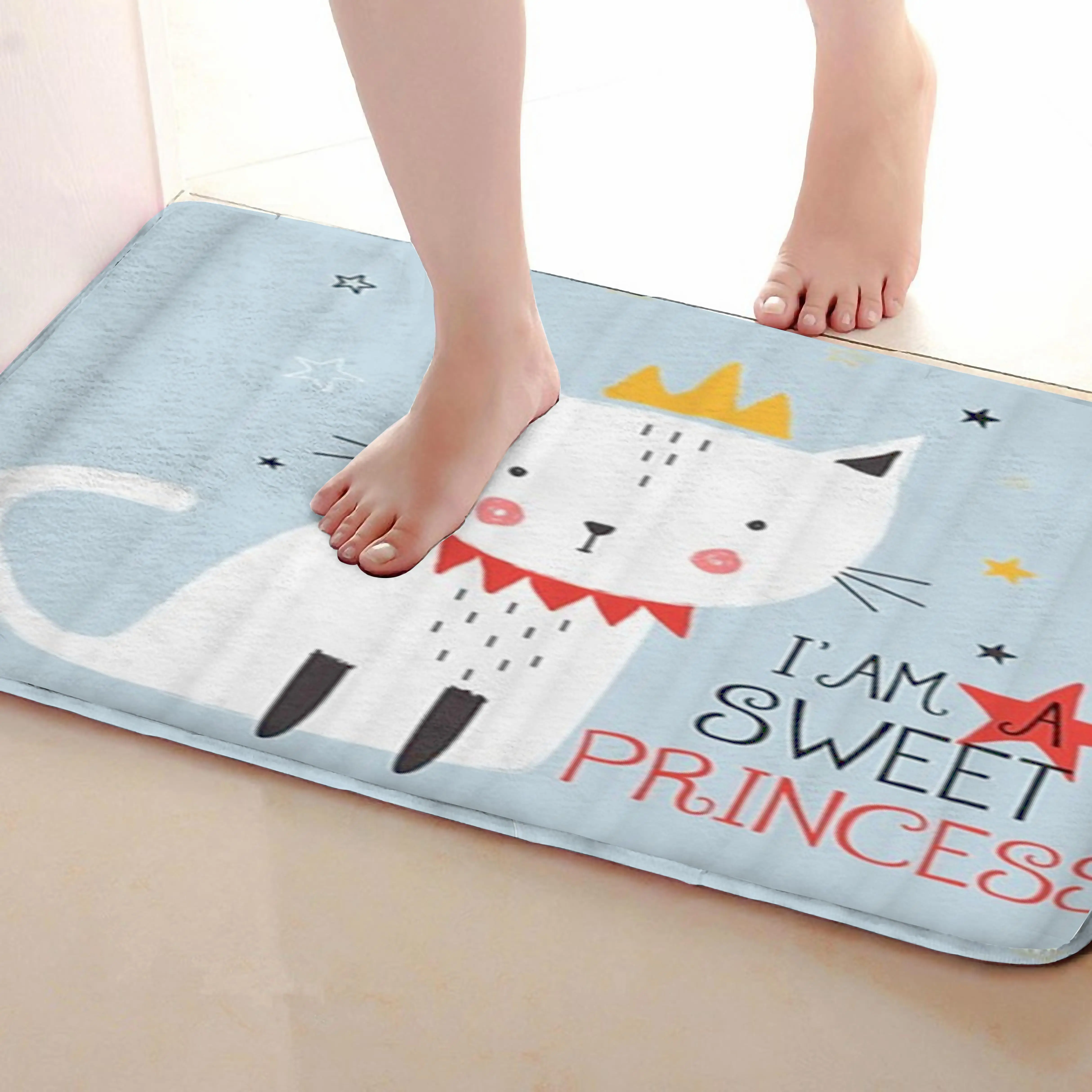 Cat Стиль Ванная комната Коврики, забавные Нескользящие Для ванной Коврики, Занавески для душа Интимные аксессуары, Коврики Чинг вашей душе Шторы