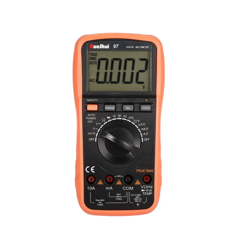 RuoShui Digital Multimeter 3999 Counts True RMS AC/DC Volt Amp Ohm Temperature Capacitance Frequency Diode Tester | Инструменты