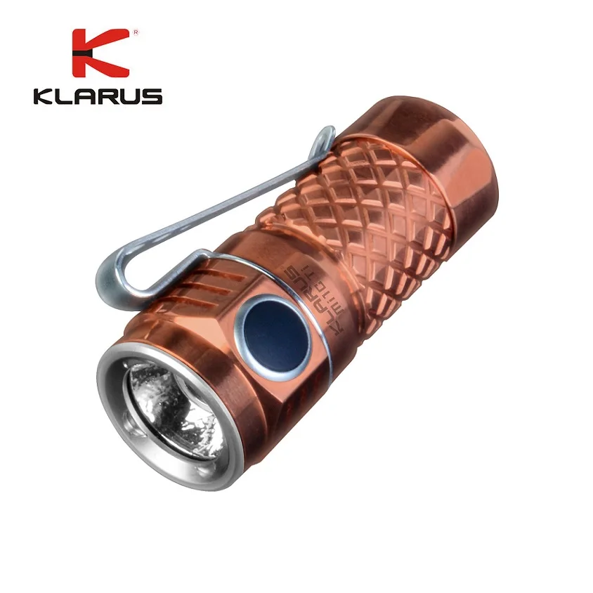 

New KLARUS Mi1C LED Flashlight Ti/Cu CREE XP-L HI V3 600LM Mini Titanium Torch Flashlight + 16340 Li-ion Rechageable Battery