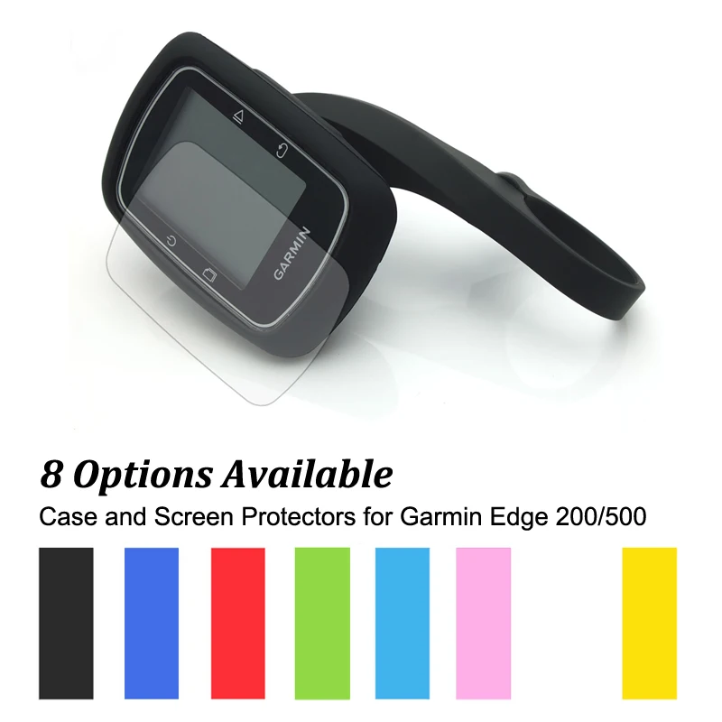 

31.8mm Outdoor Bicycle Bike Black Mount Bracket Holder + Rubber Protect Case + Screen Protector for GPS Garmin Edge 500 / 200