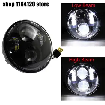 

Motorcycle 5-3/4" 5.75inch LED Projector Headlight Black For Harley sportster XL883 XL883R 2004-Later FLSTSB 08-17