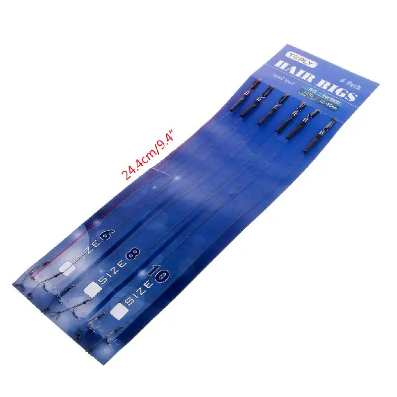6Pcs Barbless Size 6 8 10 Carp Fishing Hook Tackle Hair Rigs Fishing Accessories Tackles