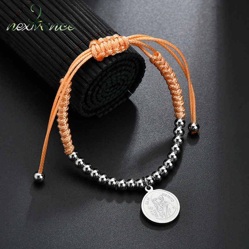 

Nextvance Holy San Benito Faith Beaded Bracelets Adjustable Strand String Jesus Bracelet For Christian Jewelry