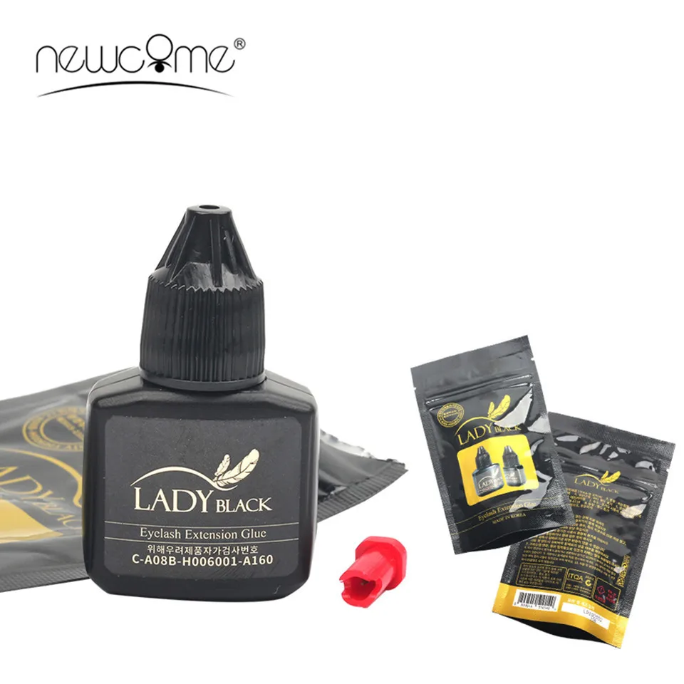 10ml/bottle Adhesive Eyelash Extension Professional Lady Black Glue Low