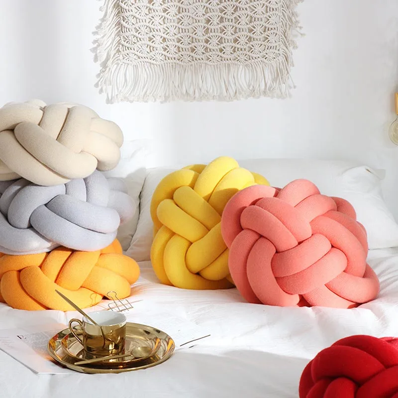 

New knotted pillow office nap craft pillow six color optional support wholesale