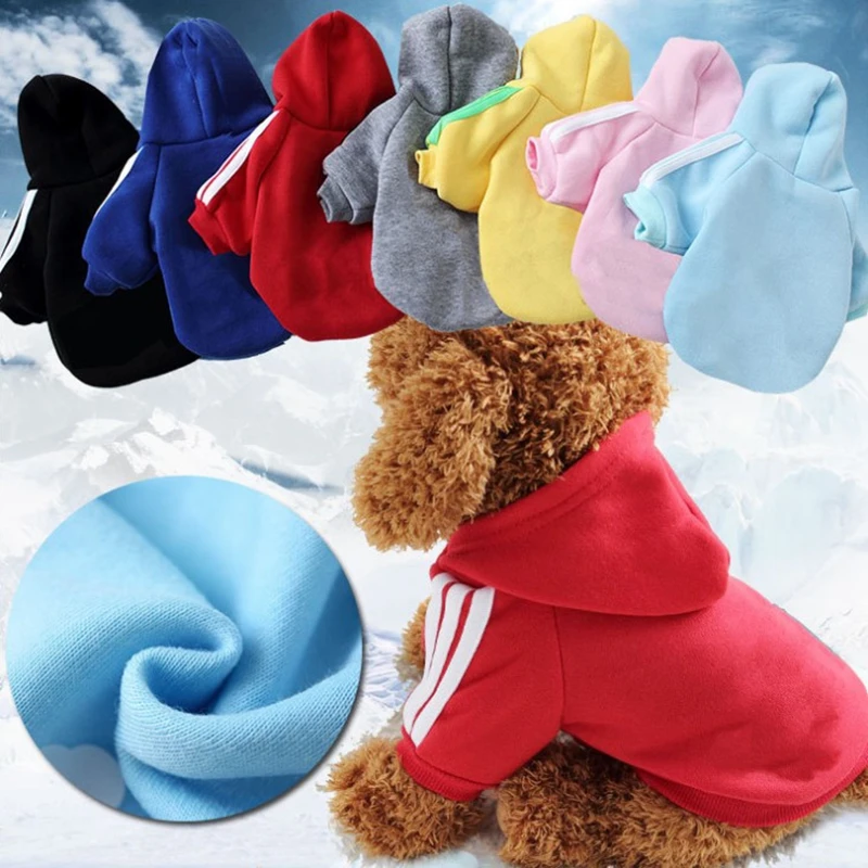 

Pet Leisure Hoodies Solid Color Sports Cotton Dog Two Legs Clothes Four Seasons Universal Sweater Cat Supplies