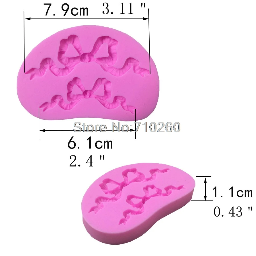 B059 Еда класса Силиконовые формы помадка торт бант форма силиконовая форма формы Pace сухой ветер дамы атласной лентой лук торт инструменты