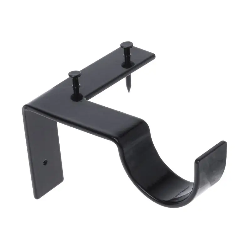 

2pcs Practical Curtain Rod Brackets Sturdy Curtain Pole Holder For Home qiang